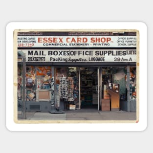 Essex Card Shop in NYC - Kodachrome Postcard Sticker